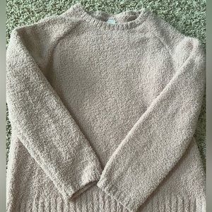pink fuzzy sweater